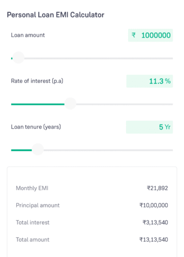 
Personal Loan EMI Calculator